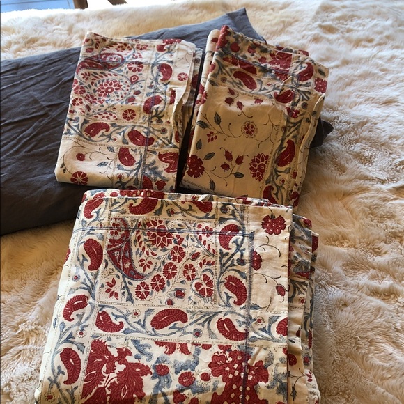 Lauren Ralph Lauren Red and Gray Floral Cotton Queen comforter cover - Picture 6 of 8
